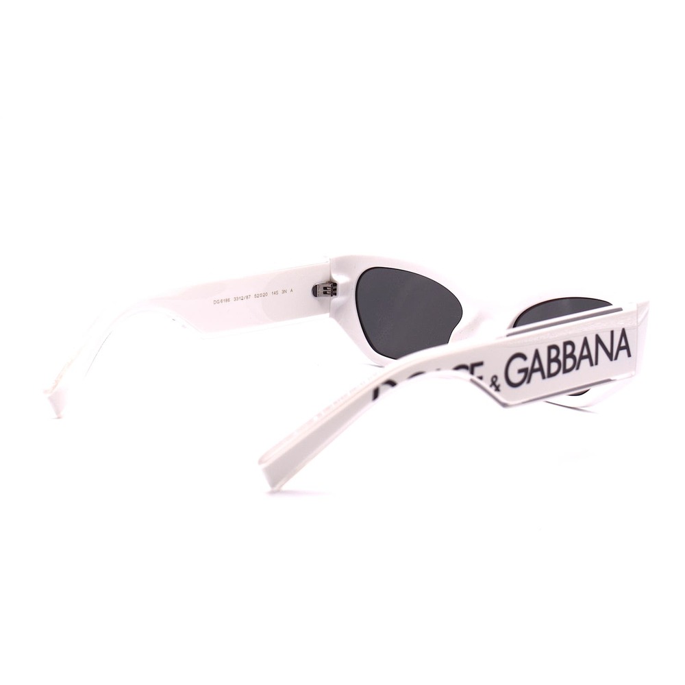DOLCE&GABBANA DG6186 WHITE DARK GREY LENS AUTHENTIC SUNGLASSES - Picture 10 of 14